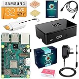 ABOX Raspberry Pi 3 B+ Model B Plus Complete Starter Kit Motherboard 32GB Samsung EVO+ SD Card NOOBS, 2.5A On/off UK Edition Power Supply, Support POE (Pi 3 B+)