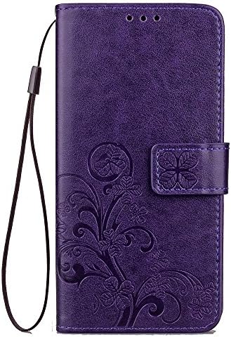 Eaquro Google Pixel 2 Case , Eaquro Floral Pattern Design PU Leather Wallet Case for Google Pixel 2 with Stand Feature - Purple