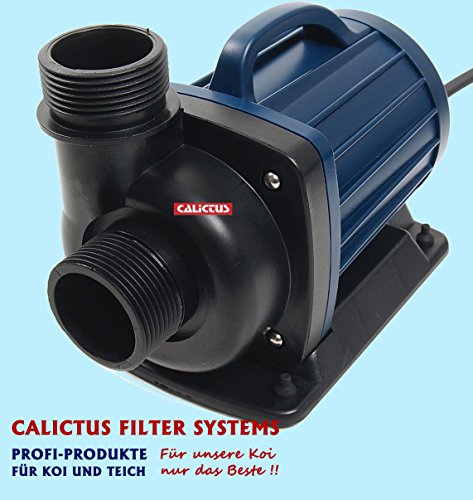 Teichpumpe, Filterpumpe Koiteich, Gartenteichpumpe, 15000L / H, Calictus ECO 15000, leistungsstarke, energiesparende ECO Teichpumpe mit Keramikachse, meerwassergeeignet, mit Trockenlaufschutz, ideal für den Koiteich, Gartenteich, Bachläufe und Fontänen, 15000 L /H, 135 Watt, von Calictus Filter Systems - 2