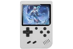 Qxiao Retro Handheld Game Console Portable Game Console 3.0 Inch Display Screen Retro Mini Games Console Retro Nostalgia Mini Handheld Game Console for Boys, White