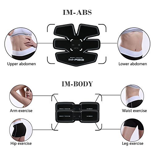 IMATE Abdominal Muskel training Geräte，Professionelle EMS Bauchmuskel-Gürtel zu Hause Fitnesstraining für Männer und Frauen zu Tonen, Abnehmen, Trimmer, Schlank, Figurformer - 3