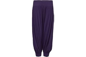 GirlzWalk ® ­ Girls Kids Dance Full­ Length Plain Harem H­areem Trousers Pants Ag­e 5-13­ Years Old­