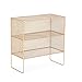 Produktbild Lagerregal ZHIRONG Bücherregal Stehend 3 Etagen Sofa Beistelltisch Schlafzimmer Nachttisch Multifunktions Blumenständer Organizer Gold/Schwarz/Weiß (Farbe : Gold)