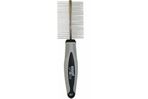 GUJCO Pet Grooming Comb Double Sided Detangler Hair Brush for Dog and Cat Professional Metal Shedding Daily Use to Clean Loose Fur & Dirt, Great for Small Medium Large Pets with Long Hair