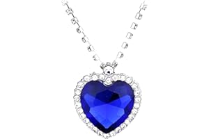 YYCFB Crystal Pendant Necklace Titanic Heart of The Ocean Necklace Women