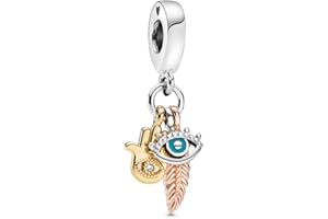 BEEUVIP Vida de personajes animales Abalorios Colgante de Cuentas Plata de Ley 925 con Circonita Cúbica Compatible con Europeo Pulsera Collar,Charms de Para Niña Mujer