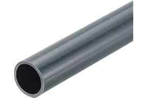 QUARKZMAN Tube Rigide en PVC Tube Rond 10mm ID 12mm OD 20cm Longueur Gris Foncé pour Conduite d'Eau, Artisanat, Manchon de Câble