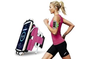 CoverKingz Universal Sport Halterung für Smartphones von 4,0 – 7,0 Zoll - Sportarmband Armtasche mit Schlüsselfach - Handy Tasche zum Laufen Pink