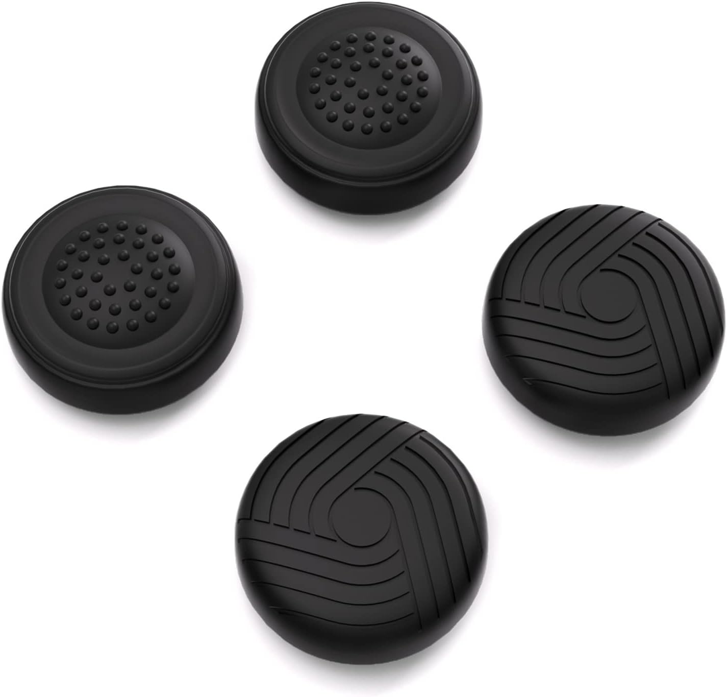 PlayVital Agarres para el Pulgar para Steam Deck LCD Silicona Tapas de Joystick para PS Portal Caps Thumb Grip Cubierta Antideslizante para Joystick para Steam Deck OLED(Samurái&Guardián-Negro)