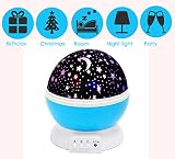 Sternenhimmel Projektor Baby Nachtlicht 360 Grad drehbar Star Projektor Romantische LED Lampe entspannende Stimmung für Bbay, Kinder, Haus, Schlafzimmer, Kinder Zimmer, Hochzeit, Geburtstag, Parteien (Blau) VOSMEP SH34 - 3