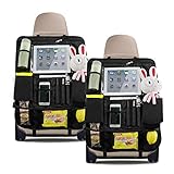 【Transparente PVC iPad Tasche】 Dieser Auto Rücksitz Organizer ist mit einem durchsichtigen und berührbaren Sichtfenster aus PVC ausgestattet, das für iPad oder Android-Tablets mit einer Größe von bis zu 10 Zoll geeignet ist.