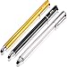Produktbild B & D 3 Stück Kapazitiver Eingabestift Touchstift Stylus Touch Pen mit 15 x Ersatz-Spitzen für Apple iPad,iPhone,iPod,Kindle,Tablet,Galaxy, LG,HTC und alle Touchscreen-Geräte(Schwarz / Silber / Gold)