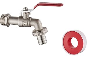 ‎IBERGRIF Ibergrif Garten Wasserhahn 3/4 zoll mit Gartenschlauch Adapter - Kugelhahn Frostsicher -10℃, High Temperature Resistance 120℃, Absperrhahn Tropffrei für Garten Regentonne, Wasserhahn Aussen Messing
