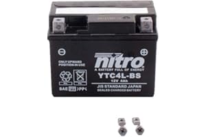 MOTOMENT Batterie 12V 4AH YTX4L-BS Gel Nitro 50314 Skymax 125 ST125-6 13