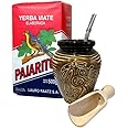 Pajarito Elaborada Yerba Mate Tea Set | Natural Strong Energy Drink|Mate Tea Complete Set|Begginer's Kit|Yerba Mate Pajarito Elaborada Booster 500g|Ceramic Bird Cup Gourd 300ml | Stainless Bombilla