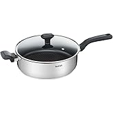 Tefal Comfort Max 26cm Stainless Steel Saute Pan, Durable Non-Stick Pan with Thermo-Spot Heat Indicator, Induction Compatible