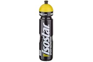 Isostar Borraccia sportiva da 1000 ml, in plastica, senza BPA, per corsa, ciclismo, palestra, escursionismo, pratica chiusura push & pull, confezione