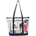 PROUDME Large Clear Tote Bag, Fashion PVC Shoulder Handbag for Women, Bag for Travel, Shopping, and Work (Made in India)