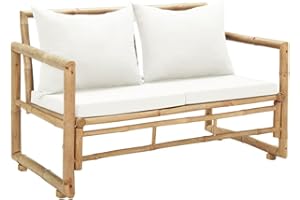 ‎VIDAXL vidaXL Gartenbank Bambus Sitzbank Outdoor Bank Terassenbank Parkbank Außenbank