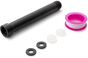 OFFO Duschkopf Verlängerung Arm 15cm, Brausearm Verlängerung für Duschkopf oder festen Duschkopf aus 304 Edelstahl Duschkopf Verlängerung, Mattschwarz