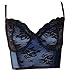 Produktbild Damen Schwarz & Blau konstraststreifen mit non-padded Bügel Cups mit Spitze Details 32–34 A-D 36 B (A214), schwarzblau