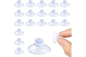 BOUMVID 20 Stück Saugnapf, Ø 20mm Saugnäpfe für Fenster, Saugnäpfe Saugnapf Ohne Haken, PVC Saugknöpfe, für Autoschmuck, Fenster, Glasplatten, Küche, Fliesen, Durchsichtig, Badezimmer