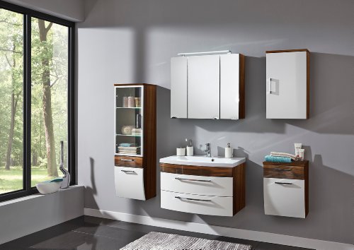 Posseik 5681-78 Spiegelschrank Rima 80 cm, breit Walnuß - 2