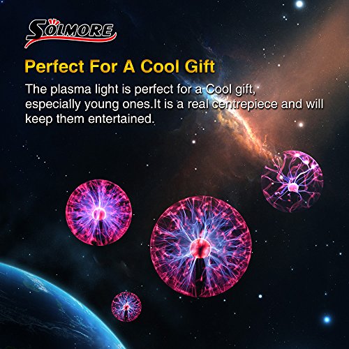 SOLMORE Plasmakugel Plasma Ball Kugel Blitze Magische Lampe USB Licht für Kinder Kindergeburtstag Spielzeug Disco Party Dekoration Geschenk Schreibtisch - 4