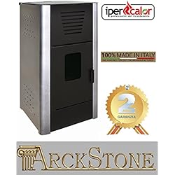 Poêle foyer Pellet économique marque Centre Flam ipercalor Hydro 16 IB revêtement beige rouge bordeaux gris anthracite 16 KW Basic chaleur Radiateur eau gris anthracite