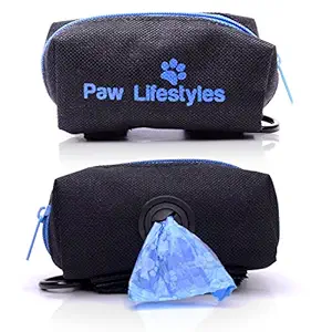 Paw Lifestyles Dog Poop Bag Holder Leash Attachment - Fits Any Dog Leash - Includes Free Roll of Dog Bags