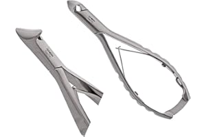 RHEIN INSTRUMENTE Nagelzange- Diabetikerzange - Kopfschneider (Vollkopf) - Nagelschneider zum Schneiden von harten Nägeln- besonders abgerundete Ecken und Kanten- 14 cm