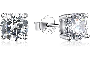 Gold Gala Orecchini Punto Luce in Argento 925 Rodiato con Zirconi Bianchi Taglio Diamante