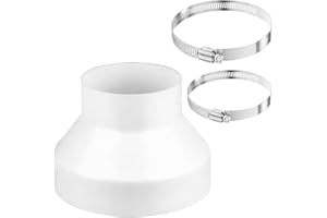 RODISHOMM Abluftschlauch Adapter 150 mm auf 100 mm, Reduzierverbinder mit 2 Edelstahl Schlauchschellen, Universal Reduzierstück für Klimaanlage und Lüftungskanäle