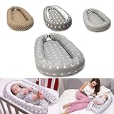 Babynest Kuschelnest Babybett Babynestchen Reisebett Stillkissen 80 x 40 cm (80x40 cm, Grau -Sterne Nr. 23)