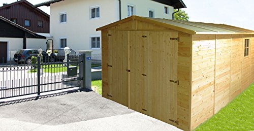 Holzgarage Blockbohlen 19 mm M101 – H222xL516xB324 - 2