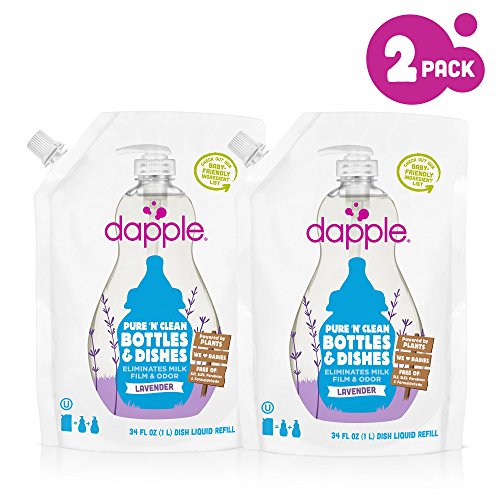dapple eco-smart Refill Pack: Baby Bottle & Dish Liquid, Lavender 34 oz (1005.5 ml) by Dapple