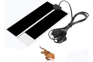 BESTINE Tappetino Termico per Rettile, 5W / 7W / 14W / 20W Impermeabile Sicurezza Tappetino Riscaldante per Animali Domestici Vivarium con Regolazione Temperatura Adatto per Rettili (5W(5.9x5.5in))