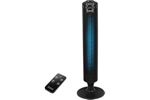 OZAVO Turmventilator, Tower-Ventilator mit Fernbedienung, 3 Laufgeschwindigkeiten und Auto-Funktion, 70° oszillierend (zuschaltbar) Säulenventilator, 7,5H-Timer, Elektrische Ventilator 84 cm