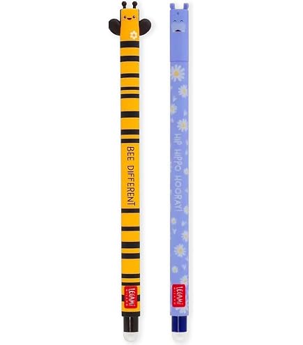 LEGAMI Set Di 6 Penne Gel Cancellabili Con Ricariche – Design Animali (Panda, Gatto, Squalo) – Punta 0.7 Mm – Inchiostro Termosensibile
