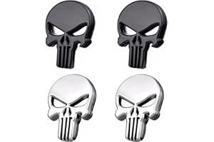 CYUaoao 3D Metall Autoaufkleber 4 Stück Aufkleber Decal Totenkopf Skull Auto Sticker Schwarz Silber Für Auto Motorrad Fahrrad Dekoration