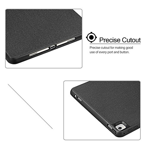 iVAPO iPad Pro 9.7 Hülle Pencil Halter Premium PU Leder Folio Case mit Auto-Schlafen/ Wecken und Stander Funktion Schutzhülle für iPad Pro 9.7 inch Smart Hülle (Schwarz) - 7