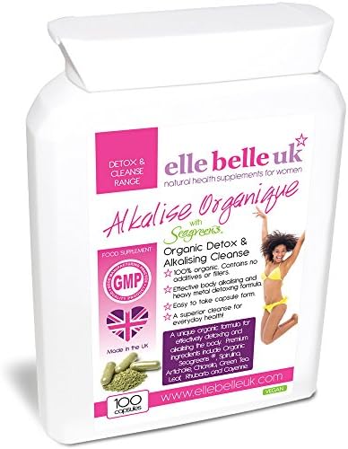 Organic Alkalising Cleanse - 100 Capsules - Elle Belle UK - Alkalise Organique - Special Organic Alkalising Cleanse Designed to Alkalise &amp; Detox The Entire Body - Contains Iodine Rich Seagreens Seaweed - 100% Natural &amp; Additive Free - No Fillers or Bulking Ingredients - Made in the UK - Suitable for Vegans &amp; Vegetarians.