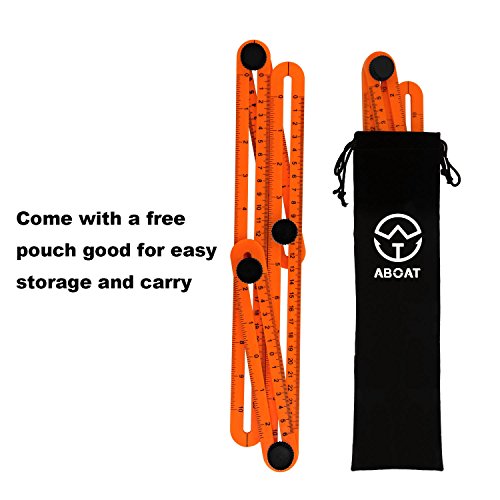 aboat angle-izer Vorlage Werkzeug, Mehrwinkel Lineal Vorlage Maßnahmen alle Winkel und Formen für Heimwerker, Builders, Handwerker, orange - 5