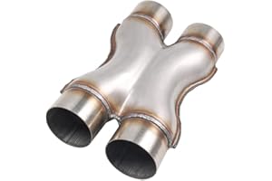 RCCT Auspuff X Rohr 2,5 Zoll – Edelstahl 409 X Pipe Auspuff 63mm für Schweißanschluss, Universal Exhaust X Pipe(2,5Zoll)