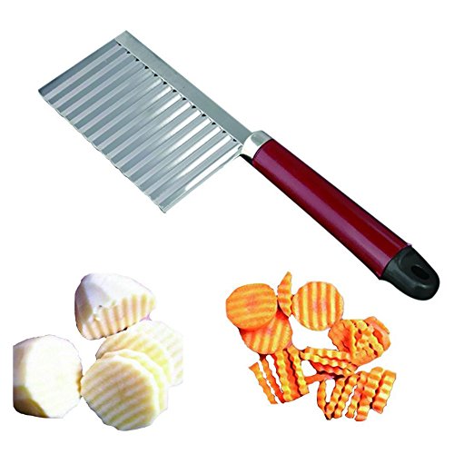 Chips Cutter – TOOGOO(R) Edelstahl Pommes Messer Chips Cutter Wellen-Schneider - 2
