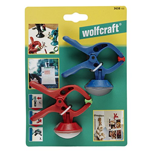 Wolfcraft 2 microfix Federzwingen mit Saugnapf, 3638100 Farblich Sortiert - 5
