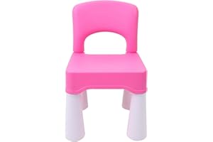 burgkidz Sedia Rosa per Bambine Dai 2 Anni in Su, Sedia in Plastica Staccabile e Assemblabile Per Casa e Giardino, Peso Massimo 100 Kg/220lb