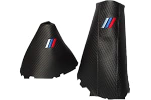 The Tuning-Shop Ltd Soufflet de frein à main compatible avec BMW Série 5 E60 E61 Carbone Vinyle M///cousu