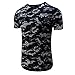 Produktbild Sannysis Neu Herren Tops Hemd Schlank Tarnung Kurzarm T-Shirt (Asien Größe:L, Grau)