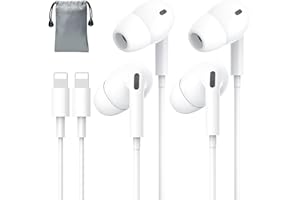 OLKIEQZ 2 Pack Auriculares con Cable para iPhnoe,HiFi Estéreo Cascos con Cable con Micrófono y Control de Volumen,Aislamiento de Ruido,Compatible con iPhnoe 15/14/13/12/11/Pro/X/Plus/iP ad